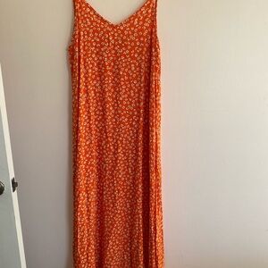 Vince Camuto Orange Floral Maxi Dress